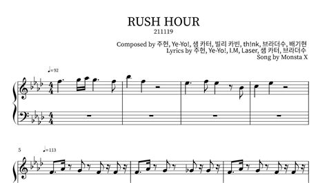 Monsta X Rush Hour Piano Sheet Youtube