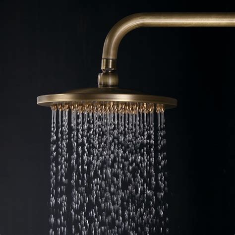 Traditional Rainfall Exposed Shower Fixture with Tub Spout in Antique Brass