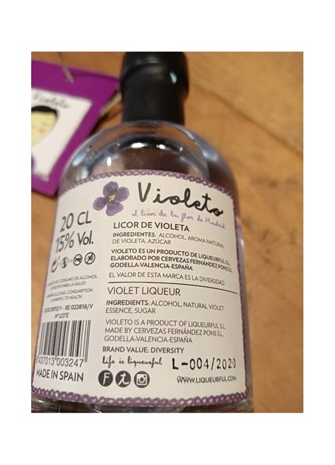 Licor De Violeta Bajo En Alcohol Bajo En Azucar Ideal Detalle Regalo