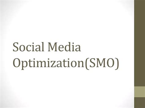 PPT Social Media Optimization SMO PowerPoint Presentation Free