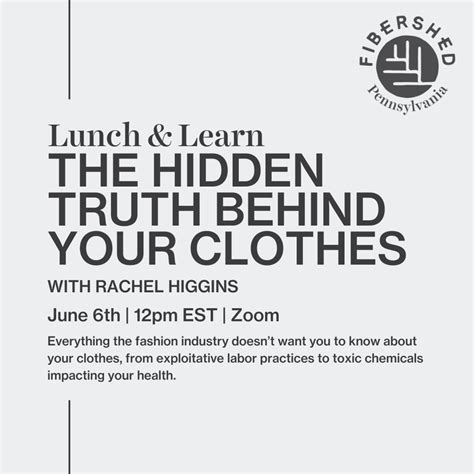 Lunch And Learn The Hidden Truth About Your Clothes — Pa Fibershed