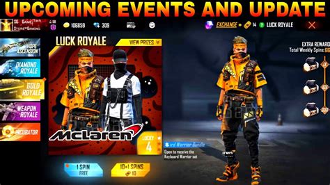 Upcoming Events And Redeem Code Rampage Bundle Claim In Free Fire