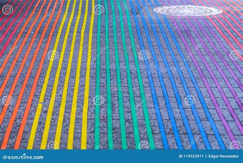 Castro District Rainbow Colored Crosswalk Intersection, San Francisco ...