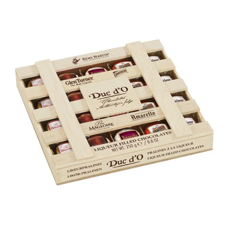 Duc D O Liqueur Filled Chocolates Wooden Crate G Duc D O