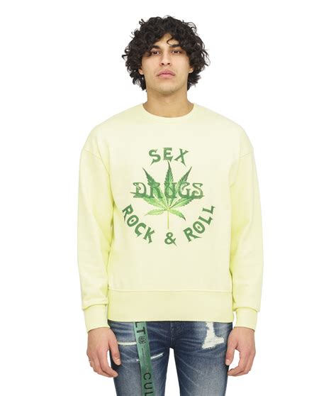 Novelty Crew Neck Fleece In Lemon Cult Of Individuality