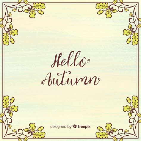 Free Vector Hello Autumn Lettering Background