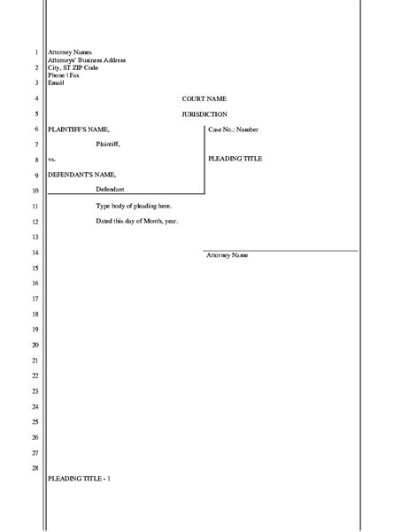 Legal Brief Template Free PRINTABLE TEMPLATES