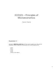 ECO101 Tutorial4 Student Pdf ECO101 Principles Of Microeconomics