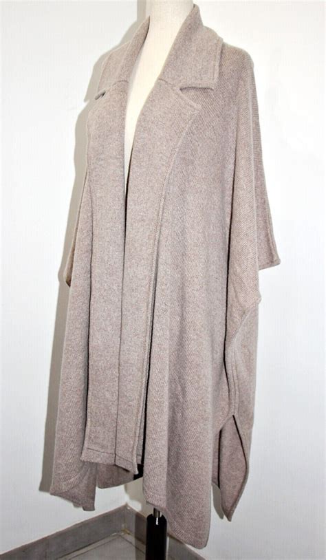 Naked Cashmere Thick Heavy Collared Poncho Style Long Cardigan One Size