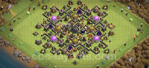 Farming Base Th9 With Link Anti Air Dragon Hybrid Clash Of Clans Town Hall Level 9 Base