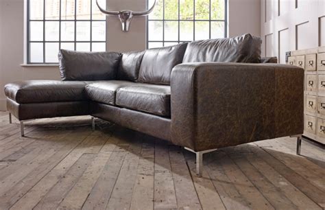 Wellington Leather Lhf Chaise Forest Sofa