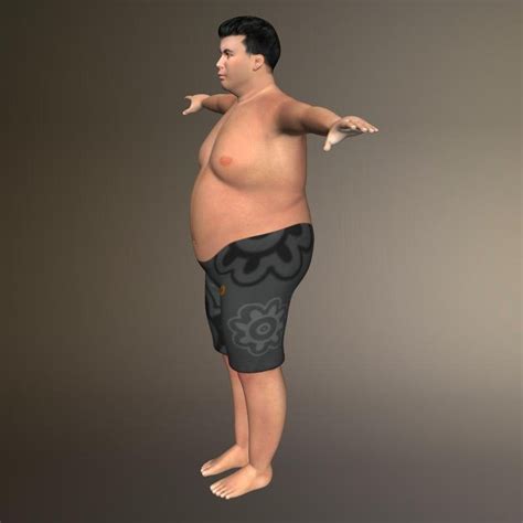 Rigged Fat Man D Model By Cgtools