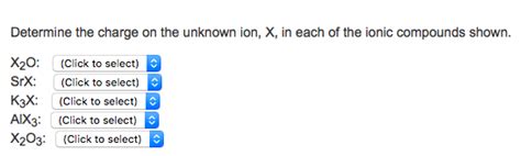 Solved Determine The Charge On The Unknown Ion X In Each