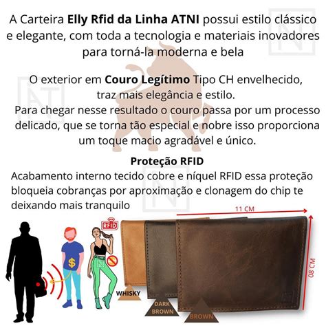 Carteira Couro Leg Timo Masculino Em L Rfid Cabe Cnh Atni Submarino