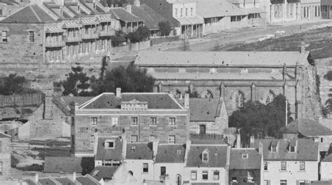 Hero of Waterloo Hotel, The Rocks, with Garrison Church behind, late 1800's. State Library of ...