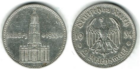 Drittes Reich Reichsmark A Garnisonskirche Potsdam Mit Datum