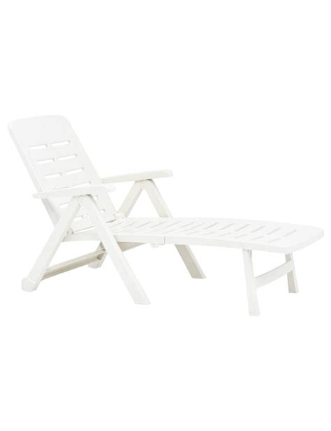 Chaise Longue Pliable Plastique Blanc Jardinao