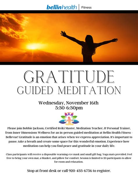 Gratitude Guided Meditation Bellin Health Fitness