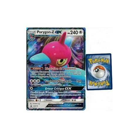 Carte Jumbo Pok Mon Etoile Promo Porygon Z Gx Pv Sm Etoile Promo