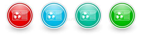 Heat Pump Vector Icons Colorful Glossy Buttons On White Stock Vector