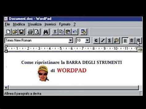 Come Ripristinare La Barra Degli Strumenti Di Wordpad Youtube