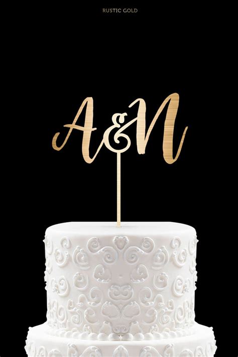 Initials Monogram Wedding Cake Topper Personalized Cake Topper Etsy