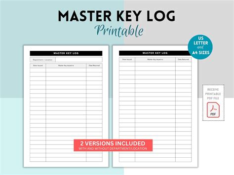 master key log master key register master key record key tracking