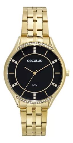 Reloj Seculus 77115lpsvds3 Para Mujer Dorado Y Negro Grande