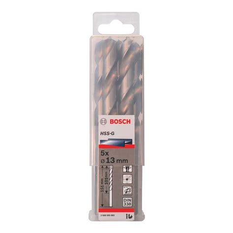 Bosch 13 0 Mm Hss G Metal Drill Bits 5 Piece Pack 2608595083 Shop Online At Best Price In Uae