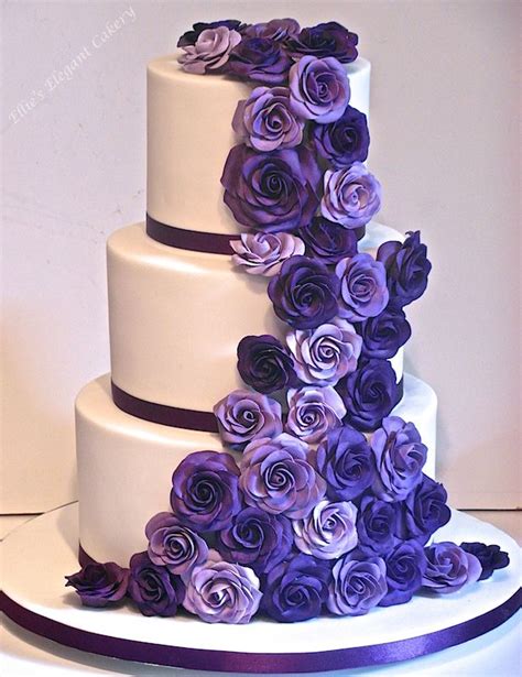 Cadbury Purple Roses Wedding Cake Purple Wedding Cakes Purple Wedding Cake Cadbury Purple