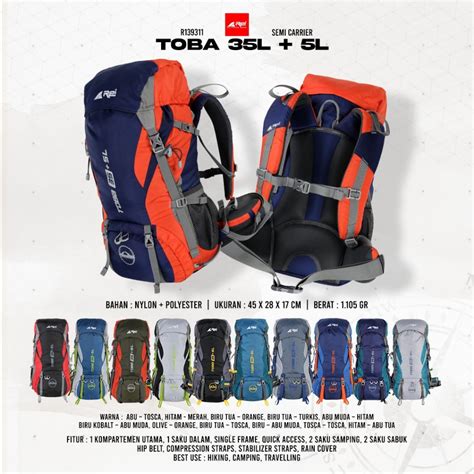 Jual Tas Gunung Carrier Toba 35 5 Liter Arei Outdoorgear Shopee