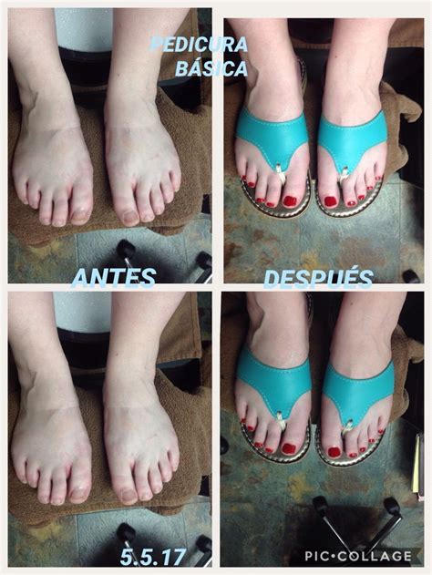 Antes y después de hacer la pedicura básica Utilice el esmalte de uñas