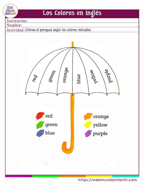 Actividades De Los Colores En Ingl S Para Imprimir