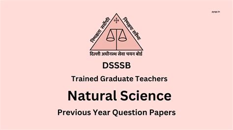 Dsssb Tgt Natural Science Previous Year Papers