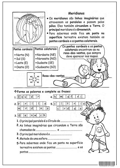 Sosprofessor Atividades Representação Da Terra Paralelos E Meridianos