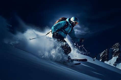 Premium Photo | Person skiing in the snow