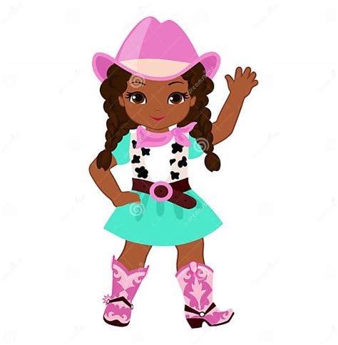 Beautiful Cowgirl Isolated On White Background Stock Vector