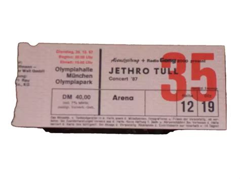 Ticket Eintrittskarte Jethro Tull M Nchen Olympiahalle Eur