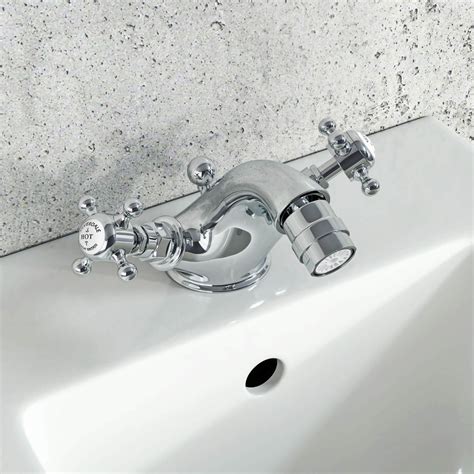 Silverdale Victorian Bidet Monobloc Mixer Tap With Pop Up Waste