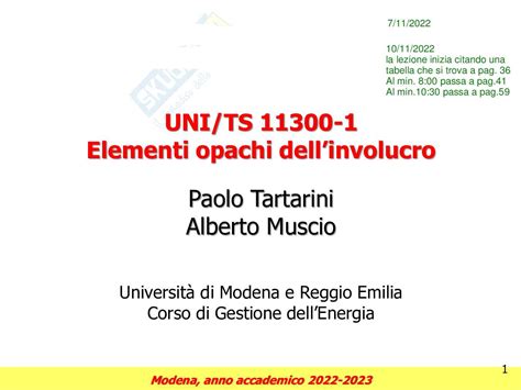 Gestione Dell Energia Uni Ts Ed Elementi Opachi