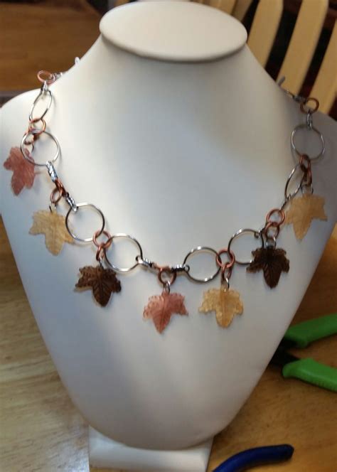 Acrylic Leaf Necklace Jewelry Making Journal