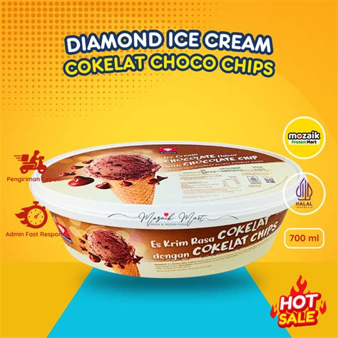 Jual Es Krim Diamond Coklat Chips 700 Ml Ice Cream Chocolate Cokelat