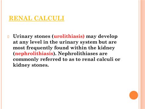 Solution Renal Calculi Studypool