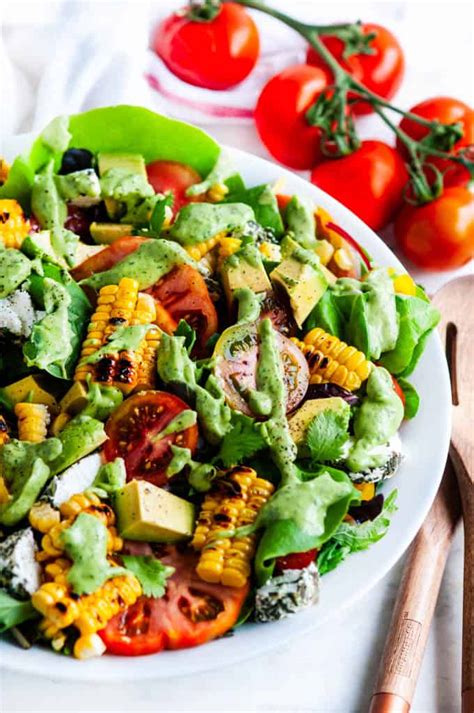 Grilled Corn Tomato Salad With Cilantro Avocado Dressing Aberdeen S