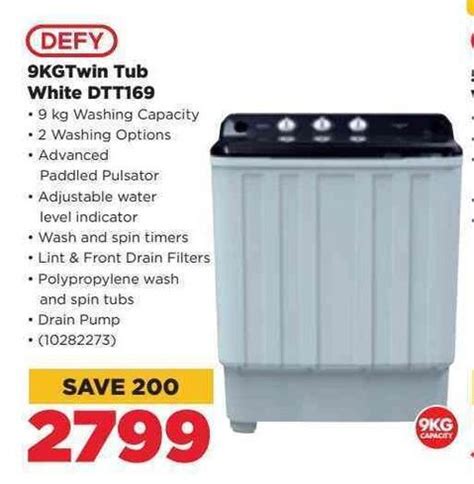 Defy Kg Twin Tub White Dtt Offer At Hifi Corp