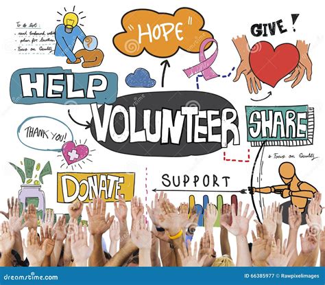 Volunteer Voluntary Volunteering Assist Charity Concept Stock Image