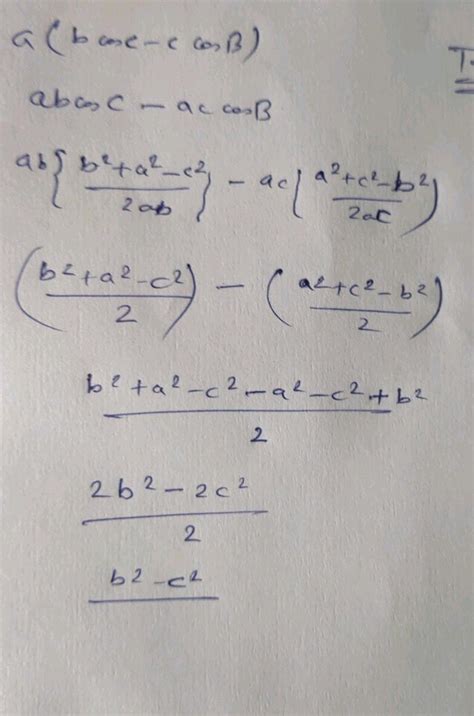 1 With Usual Notations In Triangle Abc Prove That A B Cos C