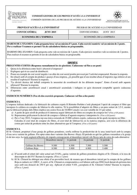 Examen Eco E Jun Ordinaria Comissi Gestora De Les Proves D