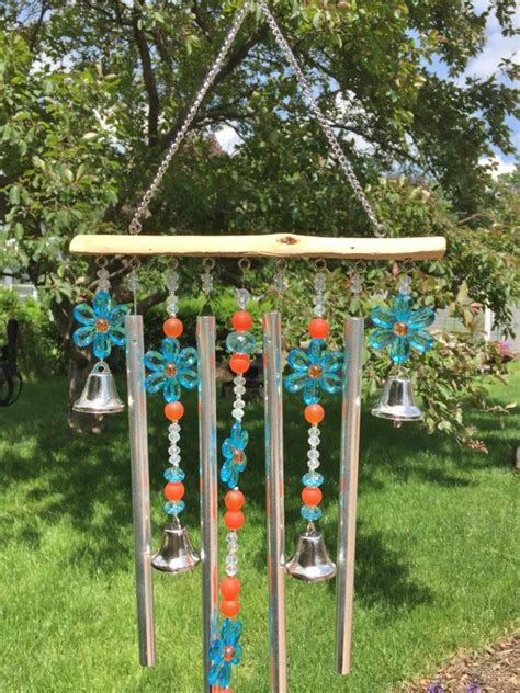 Beaded Wind Chime Sun Catcher Daisies And Bells Outdoor Etsy