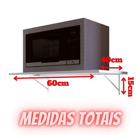 Suporte Nicho Prateleira Micro Onda Forno Madeira Mdf Parede